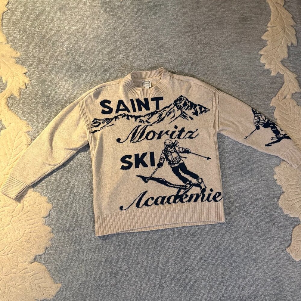 Maeve Oversized Graphic Crew-Neck Sweater (Worn, Good Condition, XS)